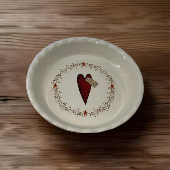 Nantucket "Love" 10" Pie Plate Dishwasher, oven, microwave safe - Picture 1 of 5